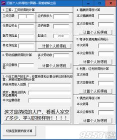最新个人所得税计算器,税政革新神器，精准计算个税新规。